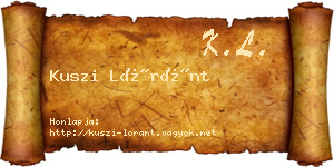 Kuszi Lóránt névjegykártya