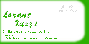 lorant kuszi business card
